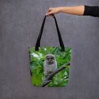 Baby Barred Owl Maine Wildlife Tote Bag
