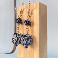 Vintage Style Ceramic Owl Earrings