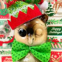 Vintage Mischievous Winking Owl Elf Collectible Norcrest Figurine or Cake Topper