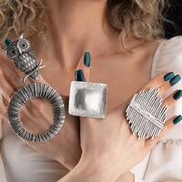 Silver Owl Ring, Large Statement Ring, Square Ring, Knuckle Ring, Full Finger Ring, Chunky Silver Ri