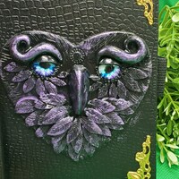 Polymer clay owl journal/sketchbook