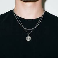 Silver Greek Owl Pendant for Men Ancient Greek Coin Pendant Chain Mens Pendant Owl of Athena Pendant