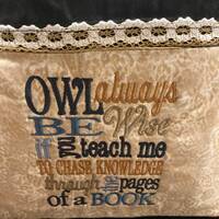 Owl Themed Reading Pillow with generous pocket for a book or a remote control