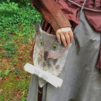 Owl Felt Messenger Bag - Hand Felted Merino Wool