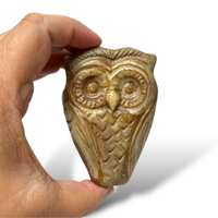 Handmade Ceramic Owl Pipe - clay Pipe