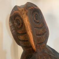 Folk Art Wood Carved Owl