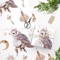 Celestial Sagittarius magic Owl Wrapping Paper