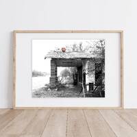 Old Coke Button Gas Station Print | Owl Groc Print | Roadside Stop | Old Coke Button | Americana Pri