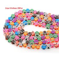 Owl Polymer Clay Beads Beads,Night Lord Polymer Clay Beads,Slice Craft Jewelry,Jewelry Supply,10x5mm