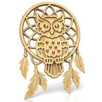C223-Owl dreamcatcher - Scroll saw pattern (pdf, dxf, svg, eps)