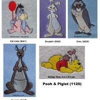 Owl, Rabbit, Pooh, Piglet, Kanga, Eeyore Designs (B) - Embroidered Personalised Cotton Hand or Bath 