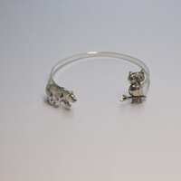 Owl cuff bracelet wrap style, animal bracelet, charm bracelet, bangle
