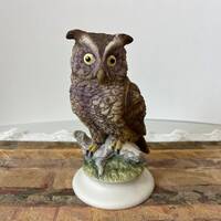 Vtg OWL Bird Figurine Sculpture Statue KW866 | Lefton Exclusives Trademark Japan | 6 1/2" Tall 