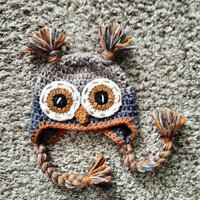 Crochet Owl Hat Made to order
