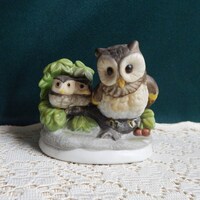 UCGC Bisque Owl - UCGC Bisque Owl and Owlets Figurine - Made in Korea
