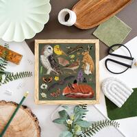 Grassland Wildlife Print, Fox & Owl Art, Meadow Decor, Nature Wall Art, Woodland Animal Illustra