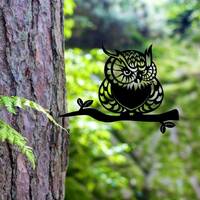 Owl Tree Stake dxf files, laser cut garden decor stakes, plasma cut files, metal garden cut file, su