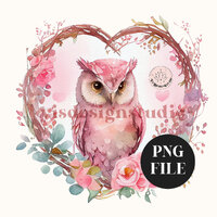 Floral Owl PNG, Wreath clip art, Waterslide, Rose Clipart, Sublimation, Tumbler, Baby Shower, Trendi