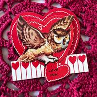 Vintage Owl Valentine Easel Style Children's School House Friend Style Valentine, Great for Scra