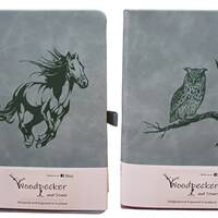 Engraved A5 Leather Notebook: Horse or Owl Design, Scottish Made