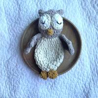 Owl Snuggler, Crochet Snuggler, Crochet Lovey, (Made to Order), Crochet Animal Toy, Kids Birthday Gi