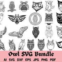 Owl SVG Bundle, Birds SVG bundle, Owl cut file, Owl clipart, Owl svg files for silhouette, Owl files