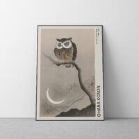 Ohara Koson - Horned Owl with Moon