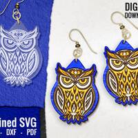 Owl Earring SVG: Laser Cut File, Animal Design (Digital Download)