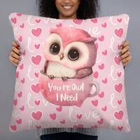 You're All I Need Pillow, Owl Lover Gift Idea, Valentine's Day Gifts, Cute Pillows, Sweethea