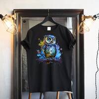 Colorful Owl Lover T Shirt Cotton 100% S, M, L, XL - 5XLUnisex Unique T-Shirt Gift For Owl Fans Tee 