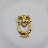Avon gold brooch Vintage owl brooch Bird brooch pin
