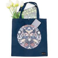 Blue Owl Travel Tote Bag with Pocket, Waterproof Washable Polyester-Nylon Bird Tote, Aesthetic Trave