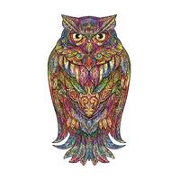 Wooden puzzle Owl in a gift wooden box .196 magical elements. A puzzle for family leisure for childr