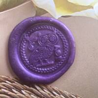 Greek Owl Wax Seal Stamp: Athena Wedding Sealing