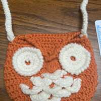 Owl crochet bag orange and white purse