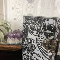 Embossed Leather Owl Journal, Grimoire, Book of Shadows, Witchy Gift
