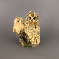 Owl Hamilton Collection “A Mother’s Pride” - Owl Mother and Child Figurine