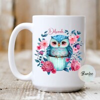 Personalized Name Owl Mug 15oz Personalize Mom Gift Mothers Day Gift For Mom Owl Gifts For Owl Lover