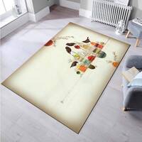 İllustration Rug,Birds Rug,Owl Rug,Wohnkultur,Colorful Rug,Modern Area Rug,Gift for Her,Rug for Liv