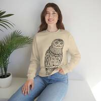 Barred Owl Line Art Sweatshirt: Comfy Crewneck