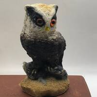 Owl Figurine Sand Sculpted. Small Statue. Figurine. Bird of Prey.