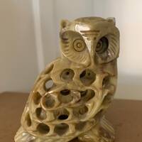 Carved Marble Owl Within an Owl