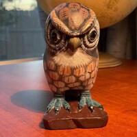 Vintage Hand painted Decorative marble/granite Owl