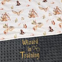 little wizard baby blanket, personalized baby blanket, baby wizard blanket, magic owl blanket, newbo