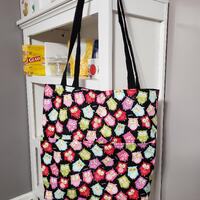 fully Lined tote bag - owls
