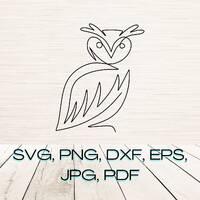Minimalist Owl line Art Svg Dxf Png Eps Pdf Jpg instant digital download | Laser engraving | Sublima