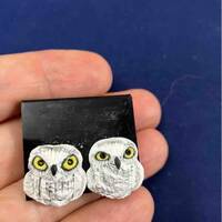 Snowy Owl post earrings