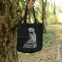Borsa gufo in organic cotton fairtrade, Owls on books books on owls, darkacademia - sustainable clot