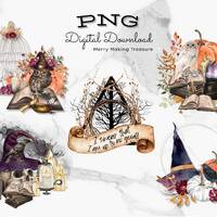Fall Owl Pumpkin Art PNG Clipart, Set of Five (5) bundle pack, Sublimation Design, Digital Download.