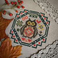 Little Owl Cross Stitch Pattern, Easy Counted Cross Stitch Chart, Tiny Quaker Sampler Children's